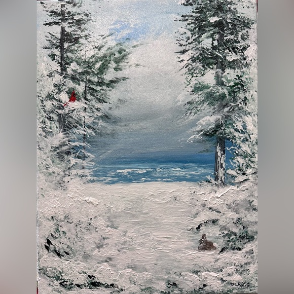 Other - SOLD LANDSCAPE ARTWORK ORIGINAL ACRYLIC WINTER PAINTING “Michigan Winter”